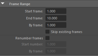 Frame range render settings