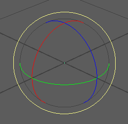 Display for rotate tool in viewport.